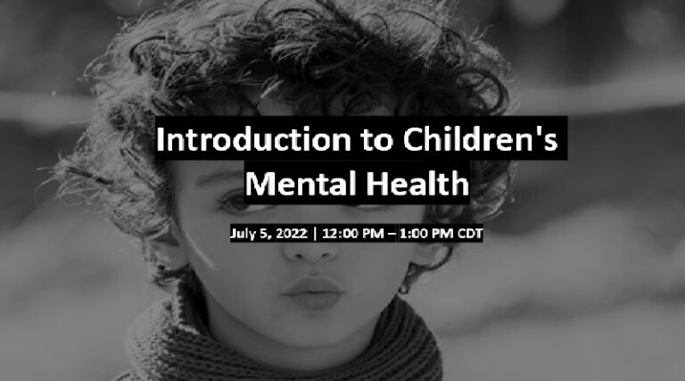 Introduction to Children’s Mental Health